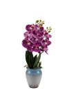 Purple Orchid In Blue Pot 55CM