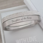 Princess Stack Set Personalized Stainless Steel Clip Open Bangles Size: Small 55MM Diameter
