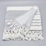 Striped Summer Fouta - Grey Ash Grey
