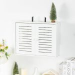 Hooyage Wifi Storage Box Wall Mount Router Shelf Wooden Wifi Router Box Hider Wall Mount Router Storage Box For Modem Cable