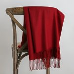 Unisex Classic Solid Color Scarf Elegant Soft Warm Tassel Shawl Autumn Winter Coldproof Versatile Scarf