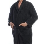 Club Classique Velour Bathrobes - Various Sizes - White Stone Or Black - XL Black