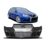 Vw Golf 5 R32 Style Front Bumper Complete With Grilles Chrome 04-08