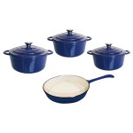 Cast Iron Pot Set 7 Piece Blue