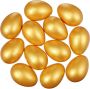 12PCS Diy Wooden Easter Eggs Golden Decorative Craft Eggs For Easter