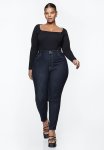 Curvy Ultra High Jeggings - Dark Denim Blue