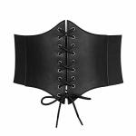 Lace-up Cinch Belt Women Black Corset Waist Belt Tied Corset Elastic Belt Obi Belt For Women For Dress Halloween Accessories