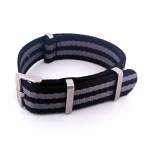 Pagani Design Striped Nato Strap Black & Grey Bond - 20MM