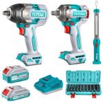 Total Tools - Impact Wrench 400NM 850NM With Work Lamp Combo Kit