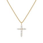 Pavoi 14K Gold Plated Cross Necklace For Women Cross Pendant Gold Necklaces For Women