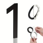 1PC 10.16 Cm House Numbers Self-adhesive House Number Acrylic Modern House Numbers For Outside Black Mailbox Numbers Address Hom