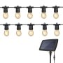 Lighting Solar 10 LED Festoon Vintage Bulb String Lights - 10M