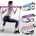 1PC Pilates Bar Kit With Resistance Bands Stainless Steel Exercise Stick For Women & Men Home Gym Workouts Squat Yoga Pilates &