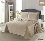 Simon Baker Munich Bedspread Stone Various Sizes - Super King - 320CM X 270CM + 2 Pillowcases 50CM X 70CM + 5CM Stone