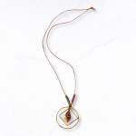 Circle Square Shell Necklace - Gold Free