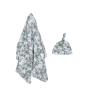 Every Blanket & Beanie Set Mint/grey 2 Pack