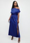 Slash Neck Maxi Dress - Medieval Blue