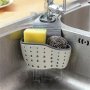 1PC Hanging Basket Sink Sponge Rack Sink Organizer Silicone Storage Box Hangable Multifunctional Drainage Adjustable Shoulder Strap Sponge Rack For Kitchen Sink Absorption And