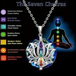 Elegant 7 Chakra Necklace Lotus Pendant Yoga Chakra Healing Stone Bar Necklace Female Energy Balance Banquet Jewelry Couples Hol