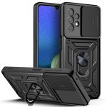 For Sansung Galaxy A13 4G Sliding Camera Cover Tpu+pc Phone Case Black