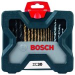 Bosch 30-PIECE X-blue Line Titanium Set Masonry Wood Hss-tin + Screwdriver Bits
