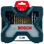 Bosch 30-PIECE X-blue Line Titanium Set Masonry Wood Hss-tin + Screwdriver Bits