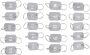 20PCS Hollow Stainless Steel Number Tags Keychain With Rings Metal Key