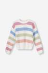 GIRLS Chenille Jumper - 10 Multi Stripe