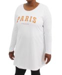 Ladies Long Sleeve Printed Paris Tee - 54 White