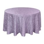 Your Chair Covers - 120 Inch Round Crinkle Taffeta Tablecloth - Lavender Crushed Shiny Dining Table Cloth For Wedding Party Birt