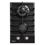 Zero Appliances 2 Burner Glass Top Gas Hob With Battery Ignition
