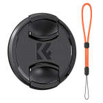 K&f Concept 58MM Center Pinch Lens Cap Kit With 2X Lens Cloths & Attachment Strap