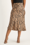 Natalie Satin Midi Skirt - Nude Animal Print - S