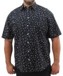 Mens Short Sleeve Printed Shirt - 8XL Blk wht