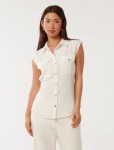 Alara Long Cinch Back Shirt - 16 Porcelain