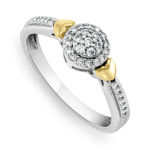 Yellow Gold & Sterling Silver Cubic Zirconia Halo Ring