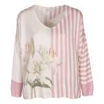 Lily Thin Stripe Print Knit Top - Antique Rose Free