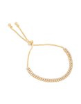 Goldair Gold Plated Thin Double Cubic Zirconia Tennis Toggle Bracelet