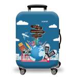 Printed Luggage Protector Cover - Lets Go Travel - Xlarge