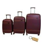 Smte 3 Piece Premium Bullet Luggage Collection Purple With Keychain