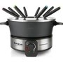 Taurus White & Brown - Aluminium Fondue Set With 8 Skewers 2L 1000W Black