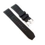 Fkm Rubber Vented Rm Style Watch Strap - Black Steel Hardware - 22MM