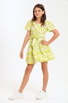 Girls Relaxed Fit Printed Tiered Belted Dress 7 To 14 Years