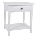 Hampton Bedside Table 1 Drawer White