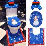 Blue Snowman Christmas Bathroom Decor 3PC