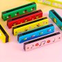 Children's 16-HOLE Harmonica Toy Instrument - Early Education Musical Toy For Kids Wooden Party Favor Gift 3-6 Years Old - Pack Of 1 Assorted Colors