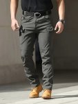 Men's Tactical Cargo Pants Polyester Fiber Solid Color Casual Outdoor Hiking & Outdoor Gear Elastic Waterproof Durable Breathabl