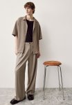 Loose Fit Ribbed Resort Shirt - Mole