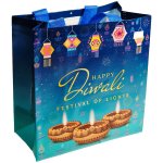 Happy Diwali Gift Bag Blue 3 Flame Edition