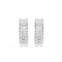 SWAROVSKI Matrix Hoop Earrings Baguette Cut White Rhodium Plated